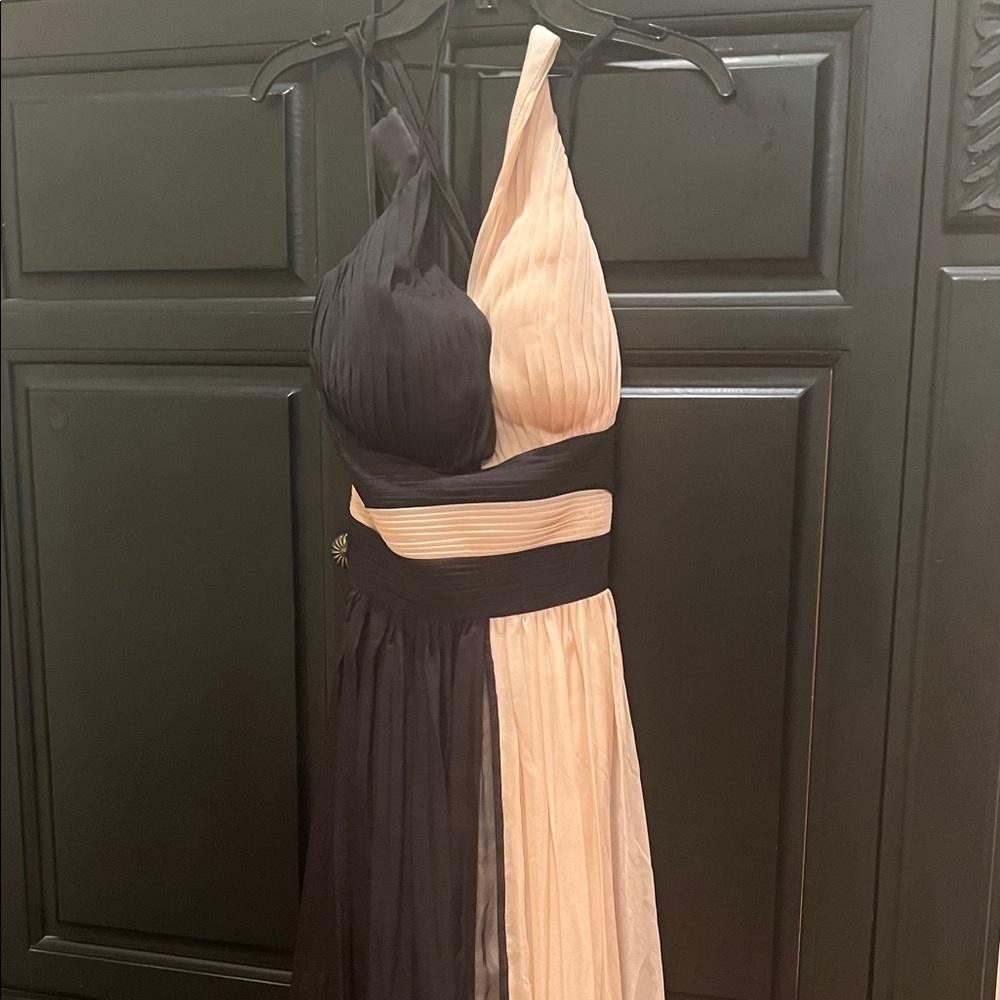 Chic One Shoulder Black and Cream Dress